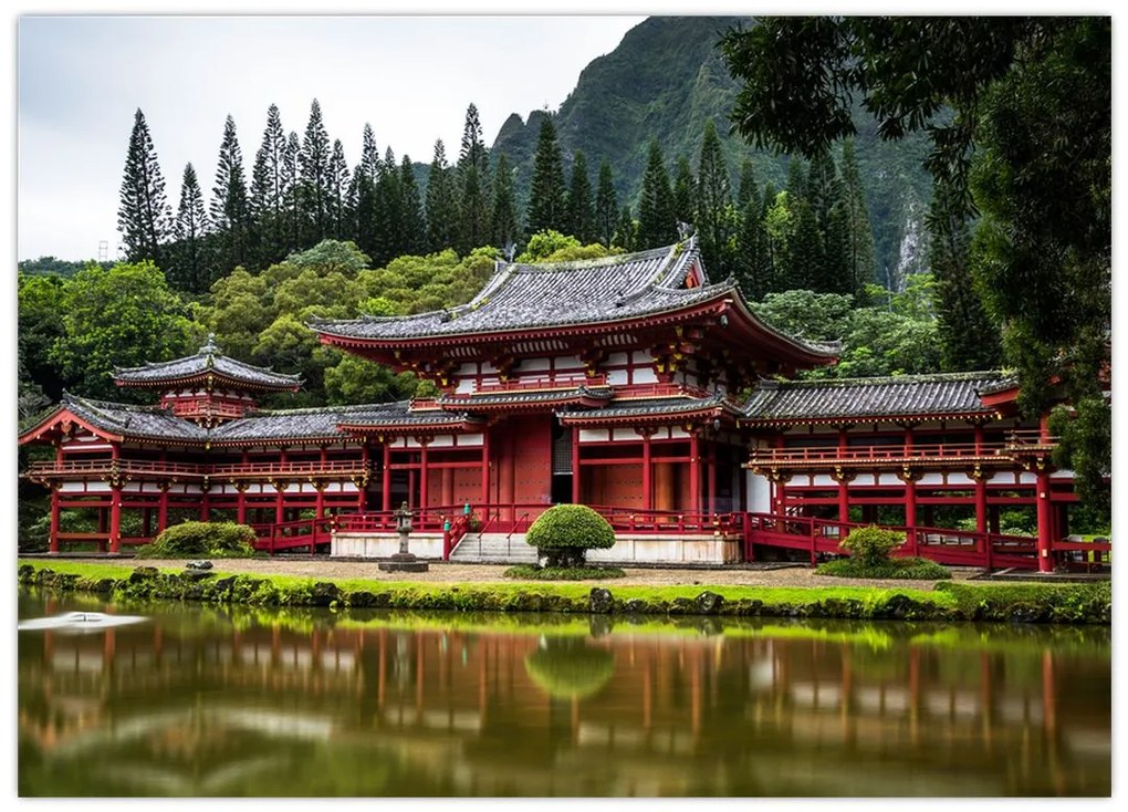 Obraz na szkle - Chińska architektura (70x50 cm)