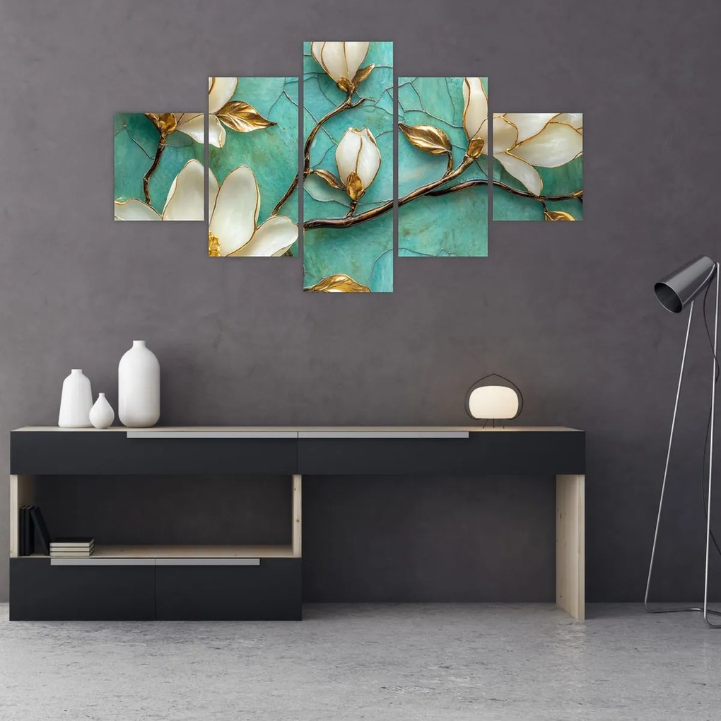 Obraz - 3D magnolie (125x70 cm)