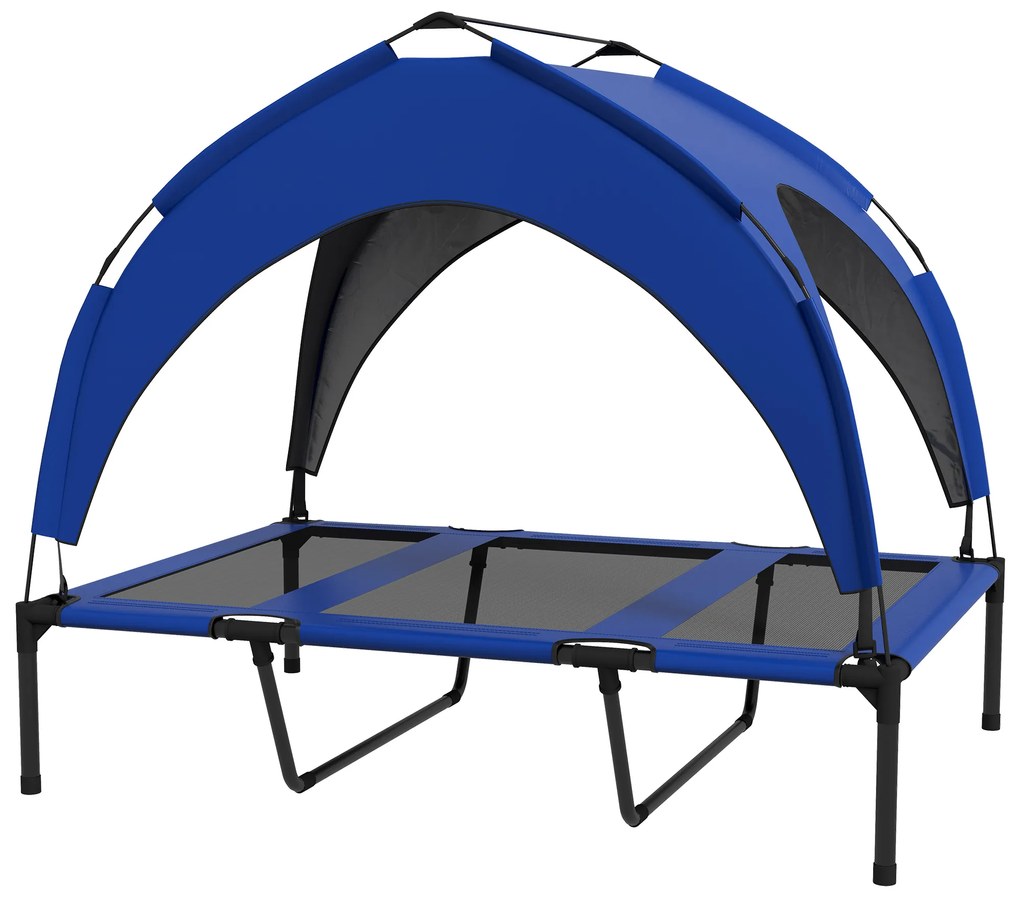 PawHut Legowisko dla psa na zewnątrz, odporne na warunki atmosferyczne, podwyższone, 106 x 76 x 94 cm, Granatowy