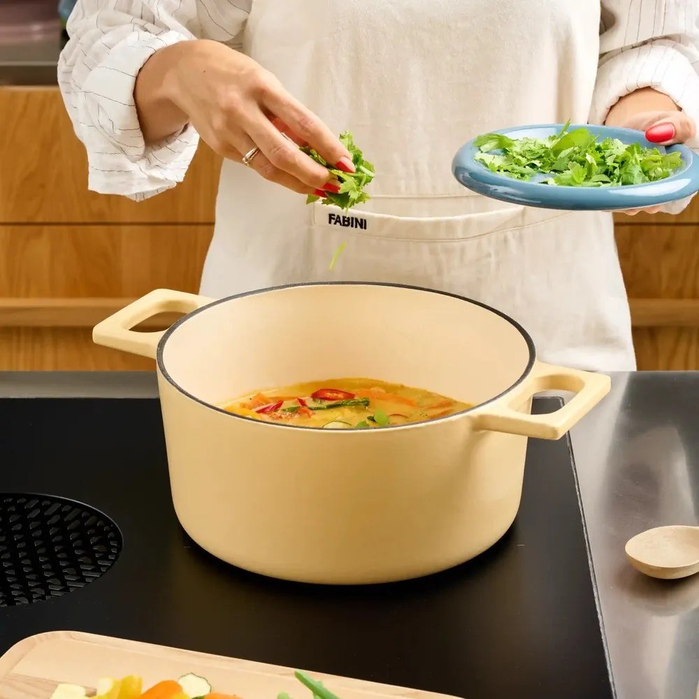 Garnek żeliwny z pokrywką odpowiedni na indukcję 5,5 l Mattia 3.0 – FABINI