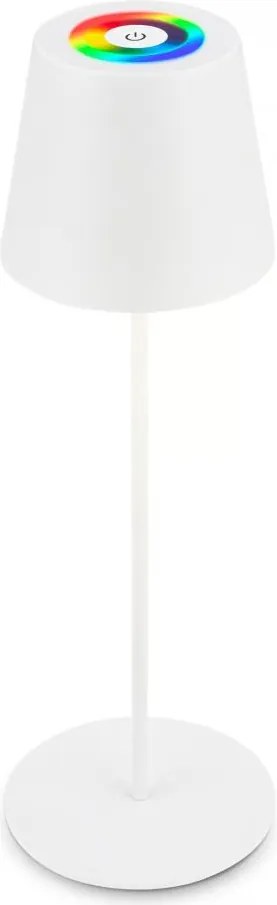 Briloner 7510016 - LED RGBW ściemnialna lampa stołowa CALIDA 2,5W/5V IP44 1200 mAh biała