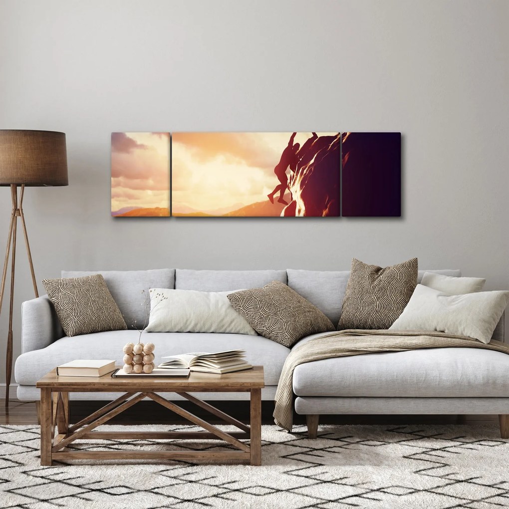 Obraz -Wspinacze (170x50 cm)