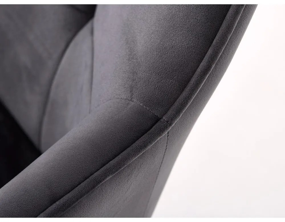 Szare aksamitne krzesła z podłokietnikami zestaw 2 szt. Nolan Square – Unique Furniture