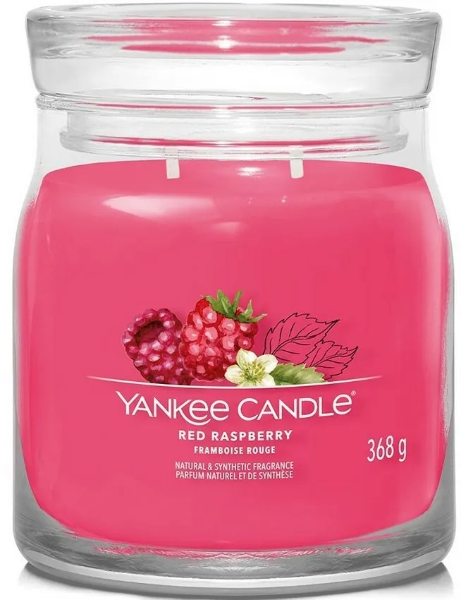 Yankee Candle Świeca zapachowa średnia SignatureRed Raspberry, 368 g, M