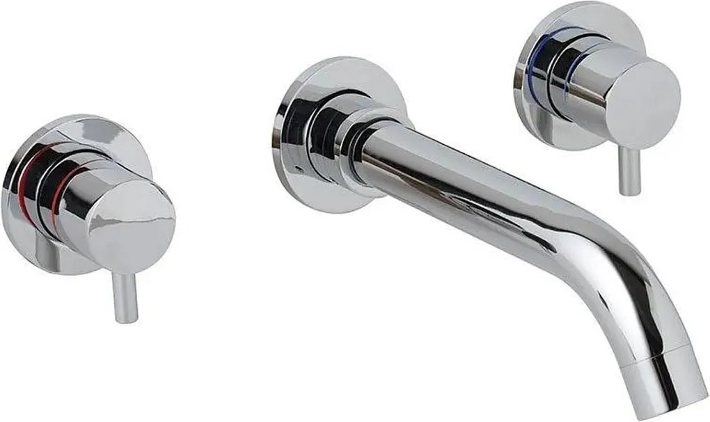 Bateria umywalkowa ścienna chromowana mosiężna "Ismara"