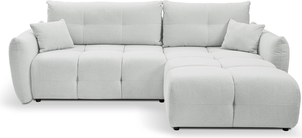 Masseno Narożnik MODA z funkcją spania i pojemnikiem na pościel Narozniki L, Rozkładana sofa - Jasnoszary, NORDIC CEMENT