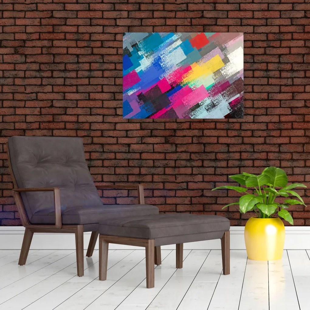 Obraz na szkle - Kolorowe pociągnięcia pędzlem (70x50 cm)
