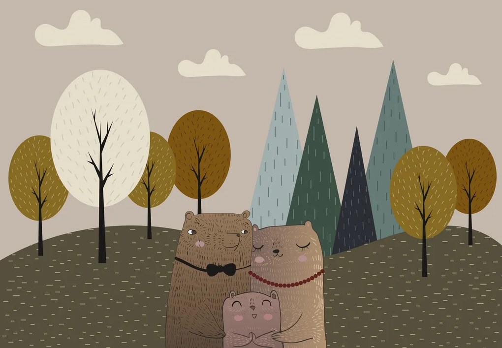 Fototapeta - Rodzina niedźwiedzi (196x136 cm)