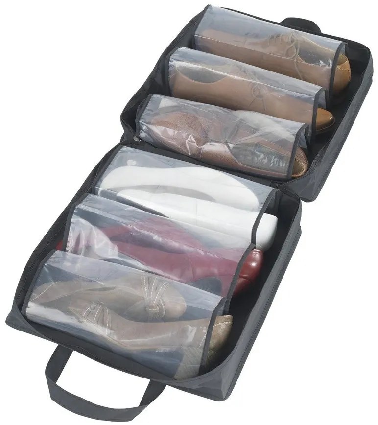 Torba podróżna na buty, organizer na 6 par, DEEP BLACK,  WENKO