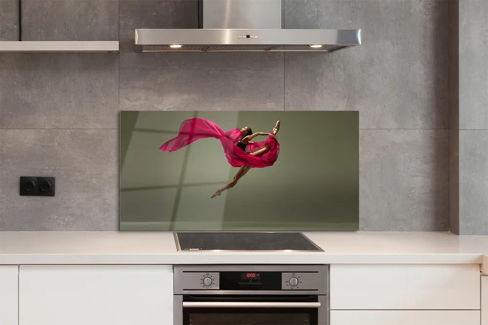 Szklany Panel Szpagat Baletowy z Różowym Tiulem