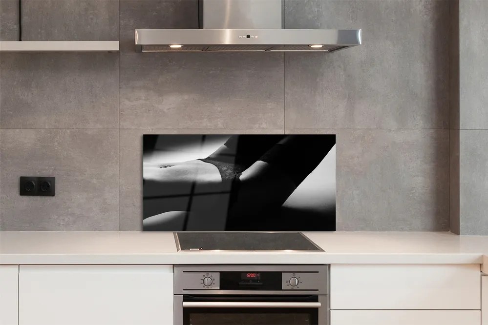 Panel szklany do Kuchni Subtelny Akt: Brzuch Kobiety