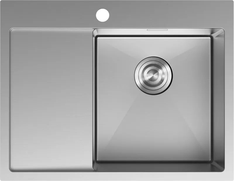 Mexen Exar zlewozmywak stalowy 1-komorowy z ociekaczem, prawy 620 x 480 mm, inox - 6432621005P-01