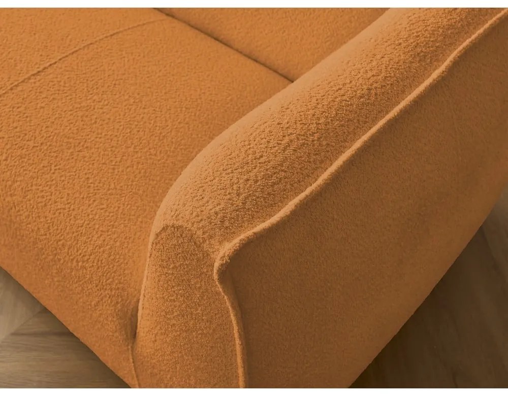 Musztardowa sofa z materiału bouclé 242 cm Giorgia – Bobochic Paris