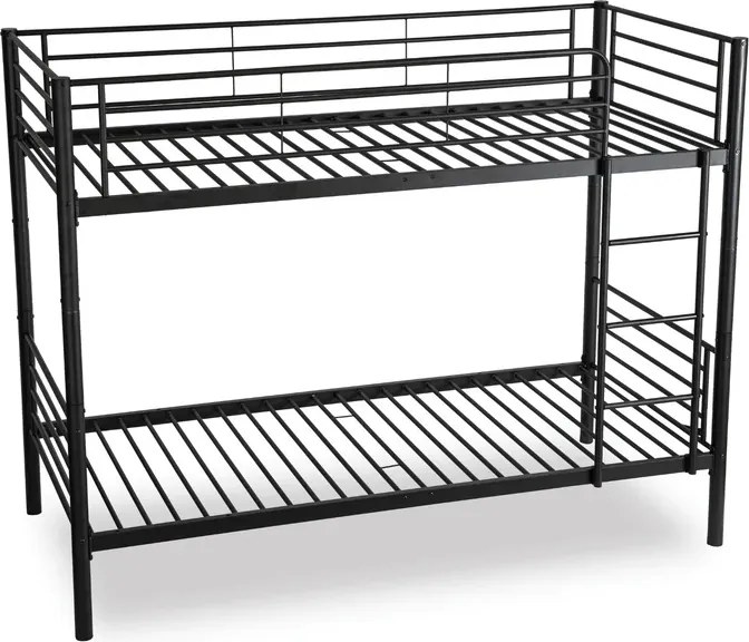 Łóżko Piętrowe Dla Dzieci 90x200 cm RODEZ Metalowe Czarne Loft