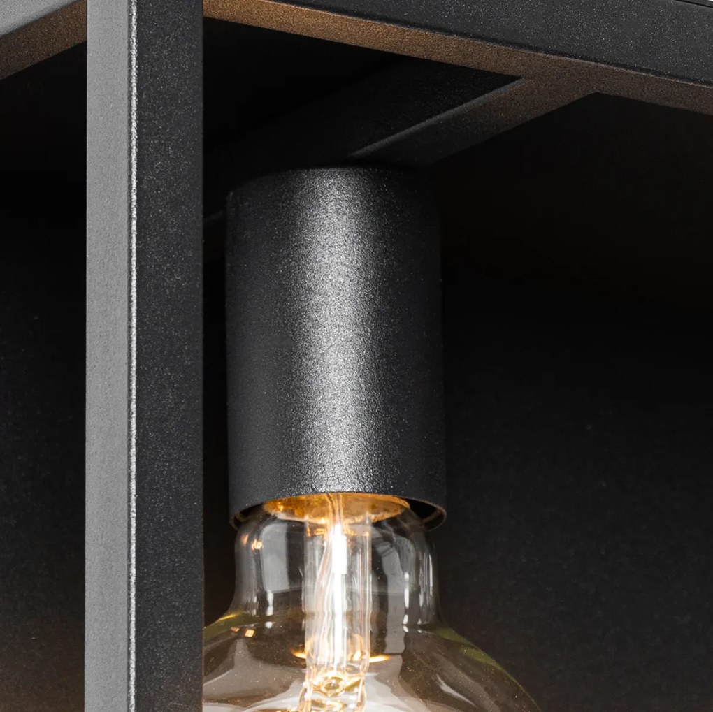 Inteligentna lampa ścienna czarna z półką w komplecie 2 Wifi G95 - Cage RackPrzemysłowy Oswietlenie wewnetrzne