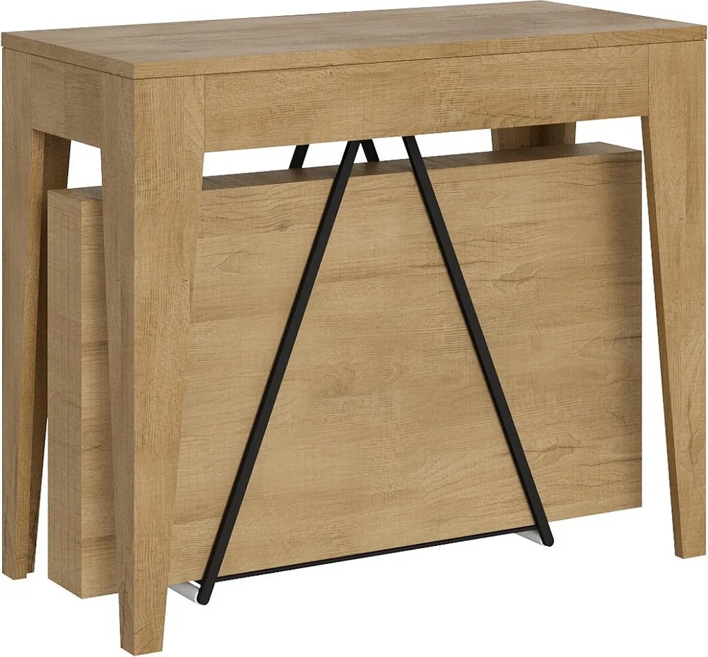 Konsola rozkładana 90x42/302 cm Zima dąb naturalny