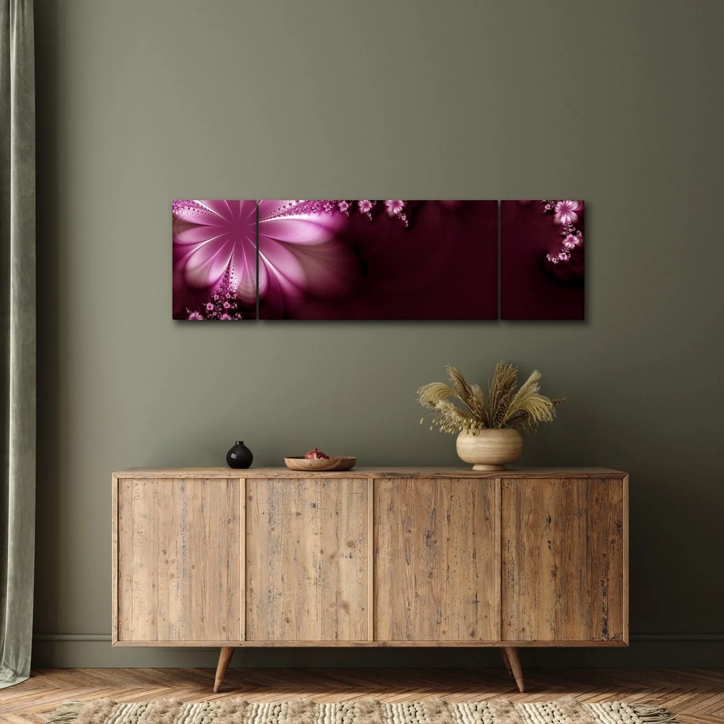 Obraz abstrakcji - kwiaty (170x50 cm)