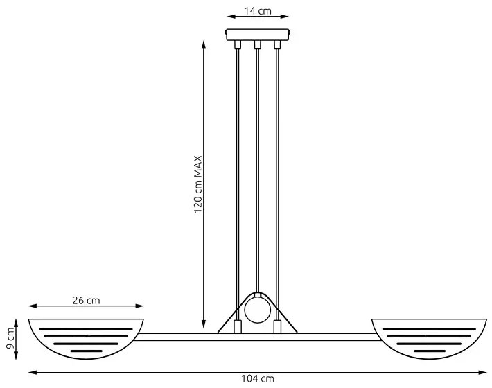 Czarna nowoczesna lampa wisząca - D168 R3-N72