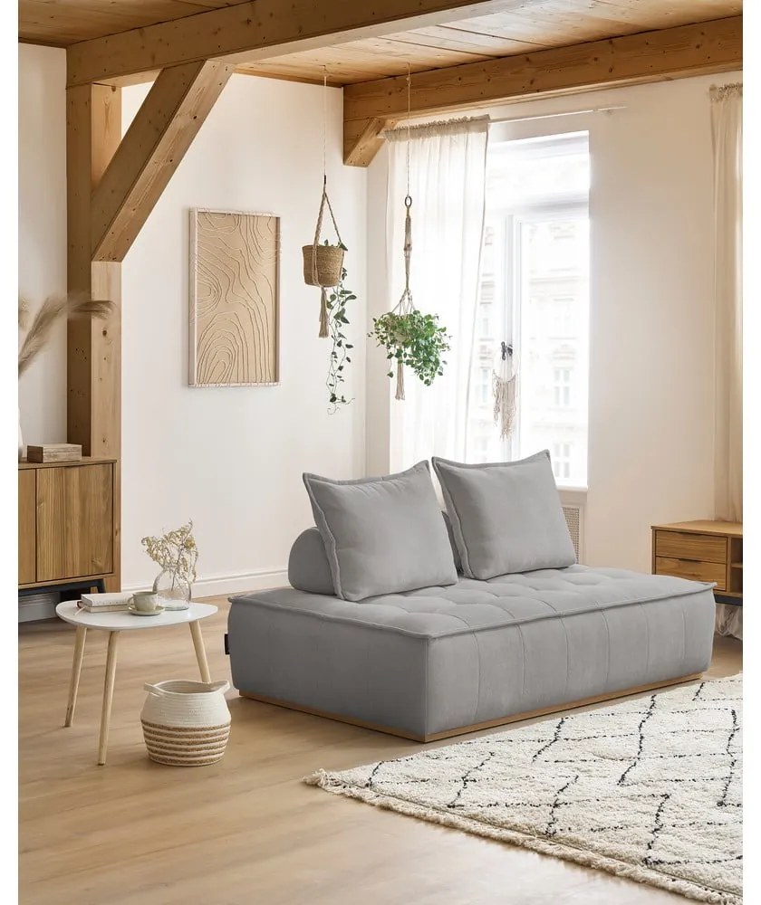 Jasnoszara sofa z tkaniny szenilowej 175 cm Elisa – Bobochic Paris