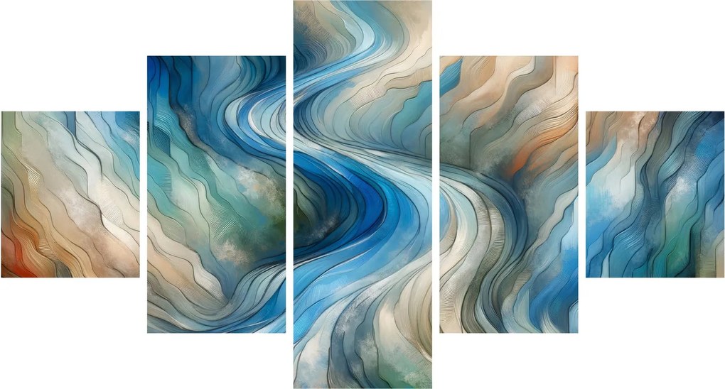 Obraz - Abstrakcyjny nurt (125x70 cm)