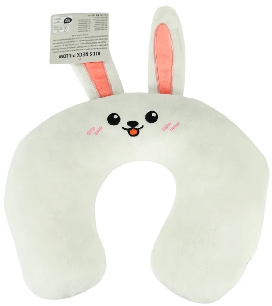 Poduszka podróżna TRAVEL FRIENDS 33x25 cm pluszowa - różne kolory Kolor: Biały