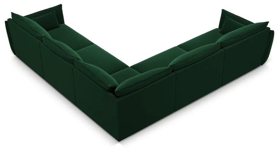 Ciemnozielony aksamitny narożnik Vanda – Mazzini Sofas