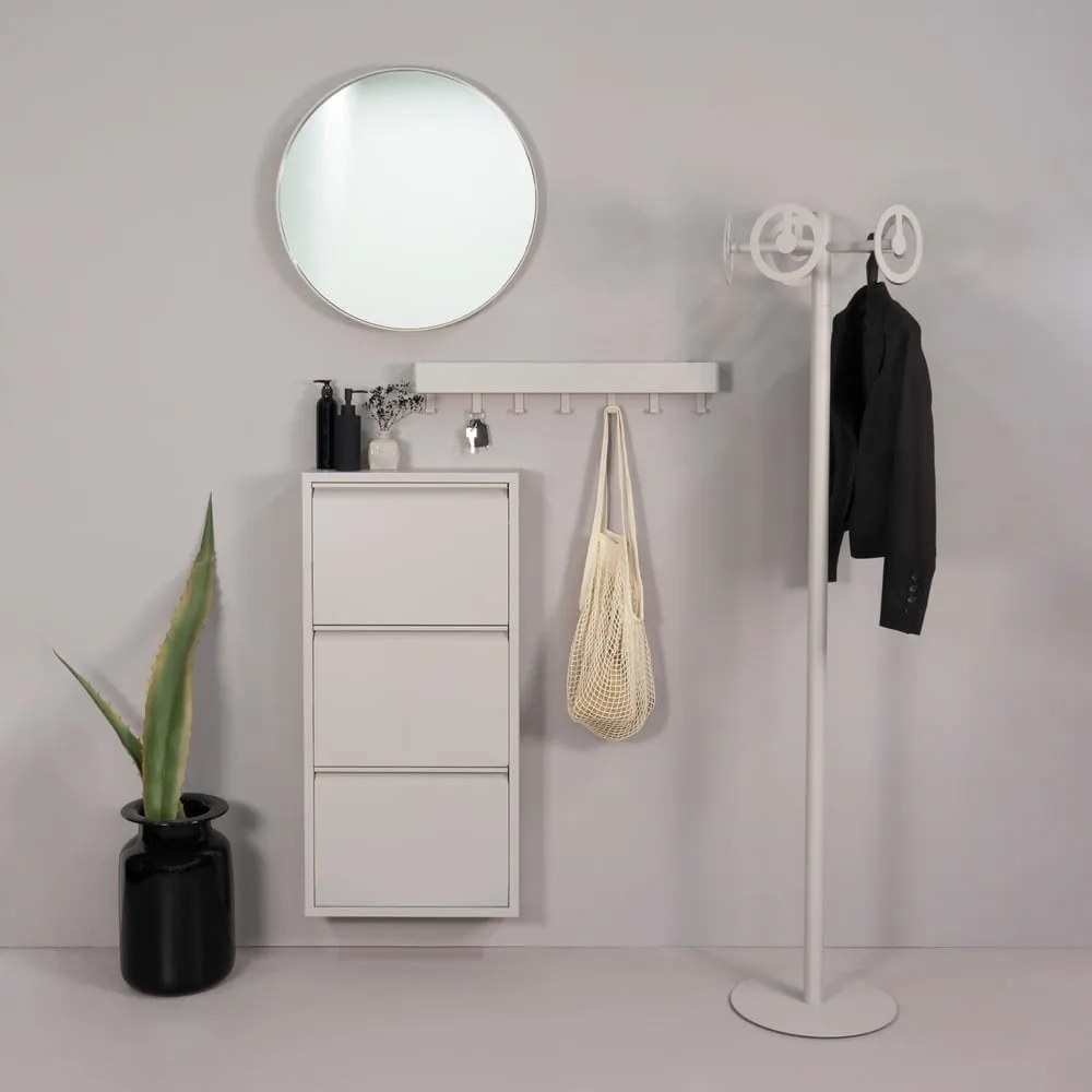 Szarobrązowa metalowa uchylna szafka na buty 50x103x15 cm Billy – Spinder Design