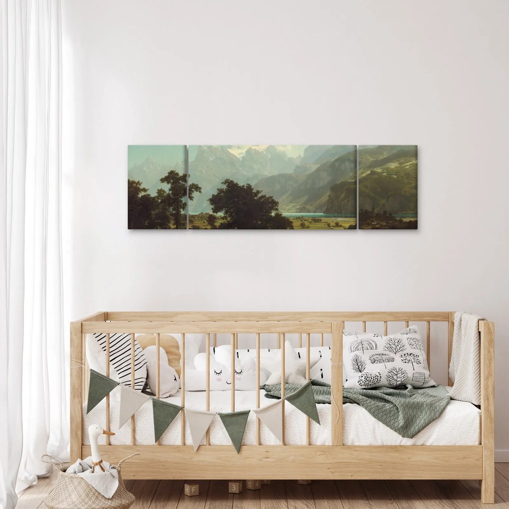 Obraz - Albert Bierstadt, Lake Lucerne, reprodukcje (170x50 cm)
