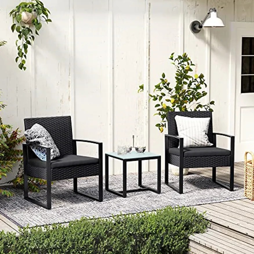 Czarny zestaw ogrodowy JARDINES