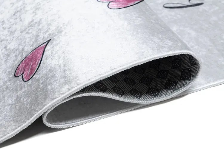 Jasnoróżowy dywan dziecięcy z baletnicą i sercami L0-W03