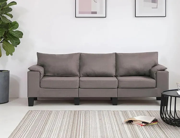 3-osobowa sofa taupe z podłokietnikami - Ezof 3Q