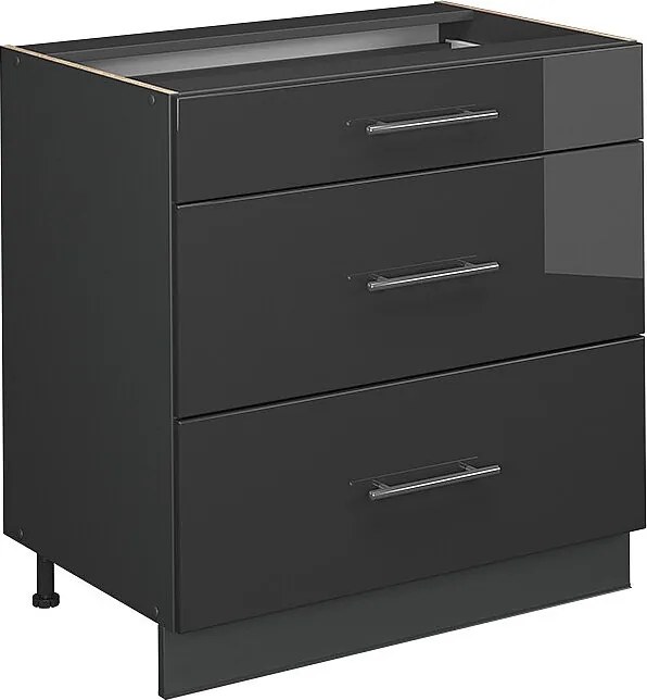 Szafka dolna do kuchni antracyt wysoki połysk 80x60x82 fame-line