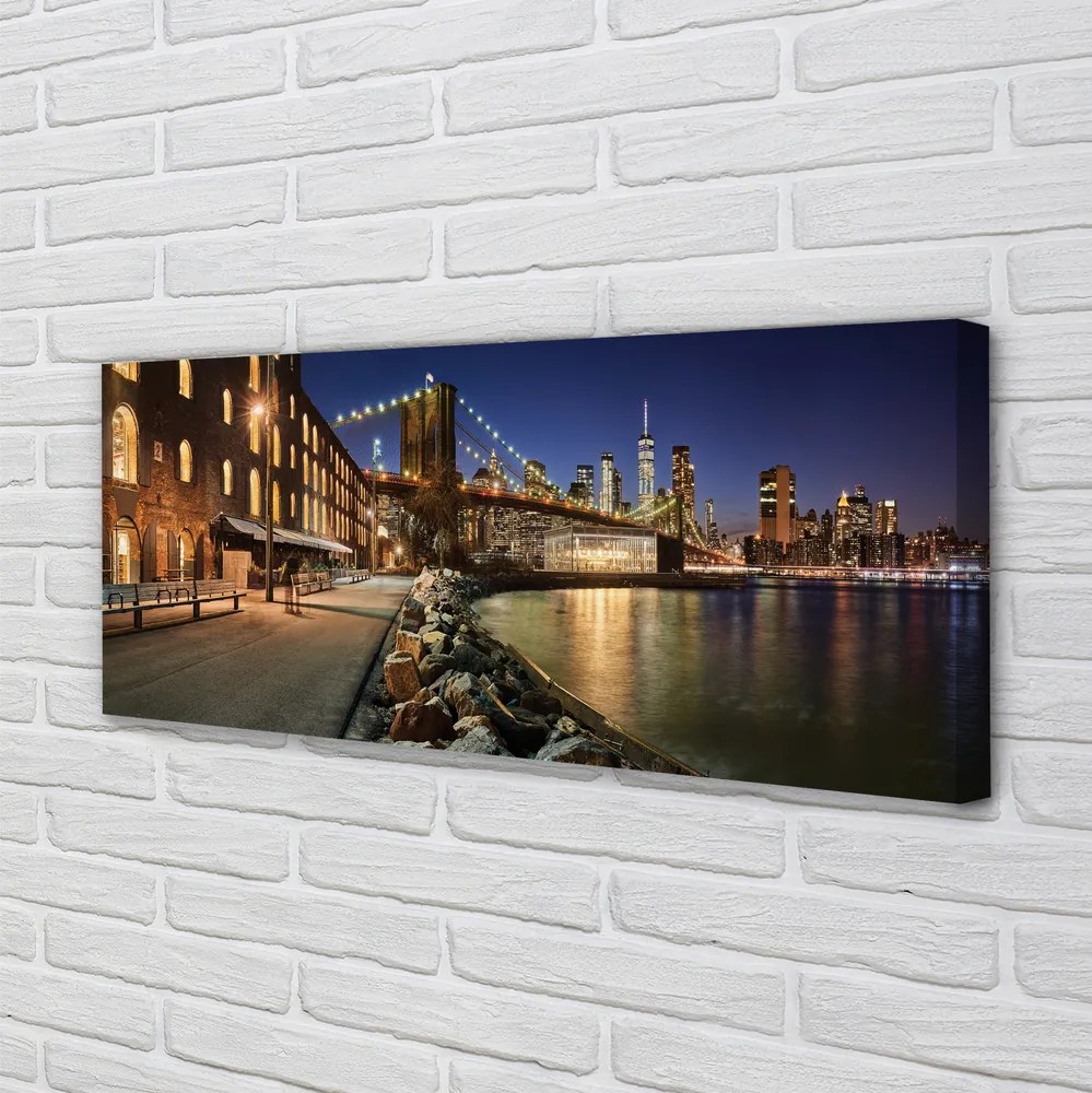 Fotoobraz na płótnie Nocne Odbicia w Rzece