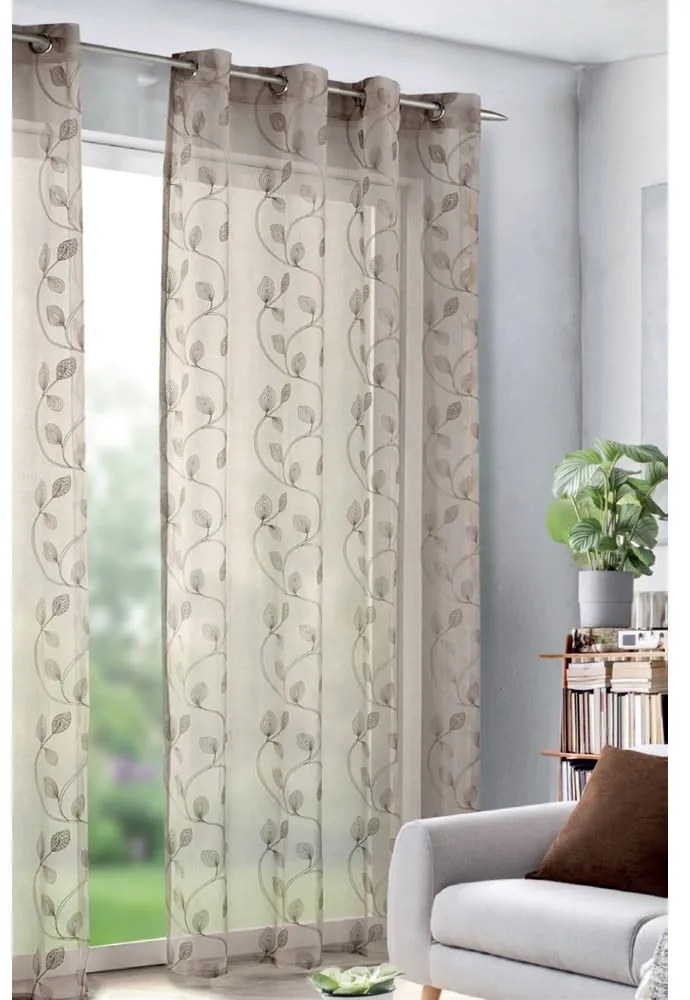 Brązowa firanka z woalu 135x245 cm – Sehlbach