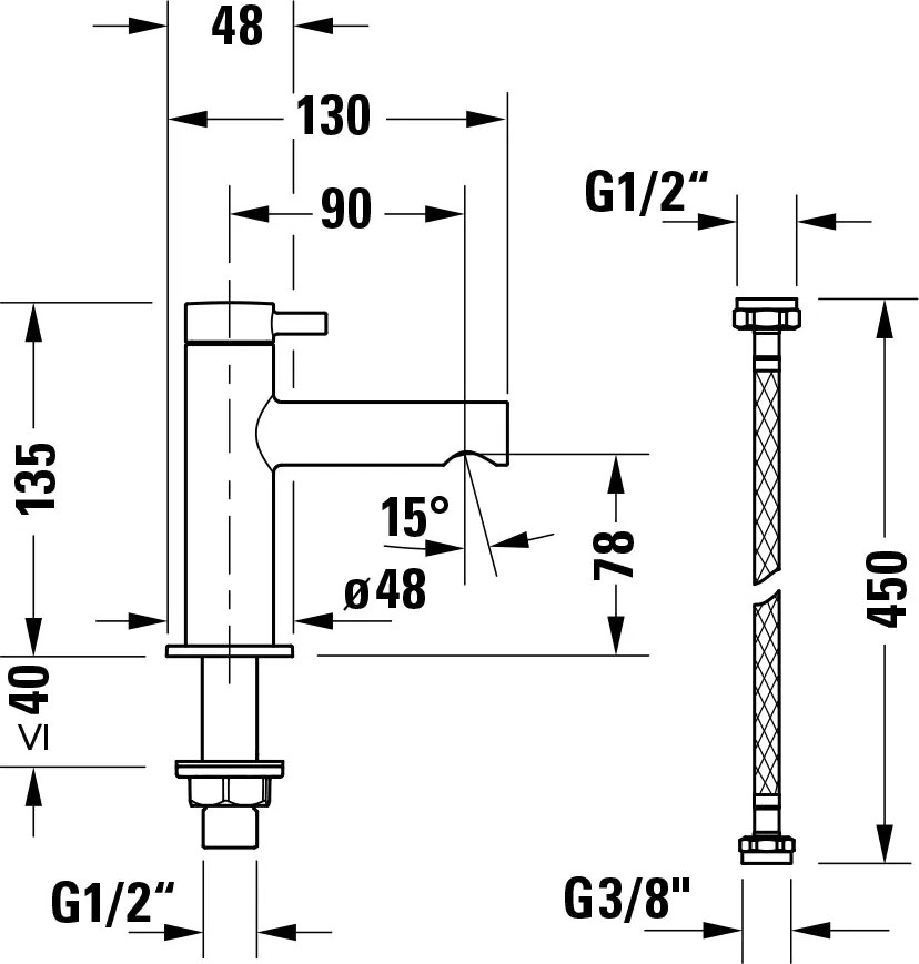 Bateria umywalkowa Duravit Circle