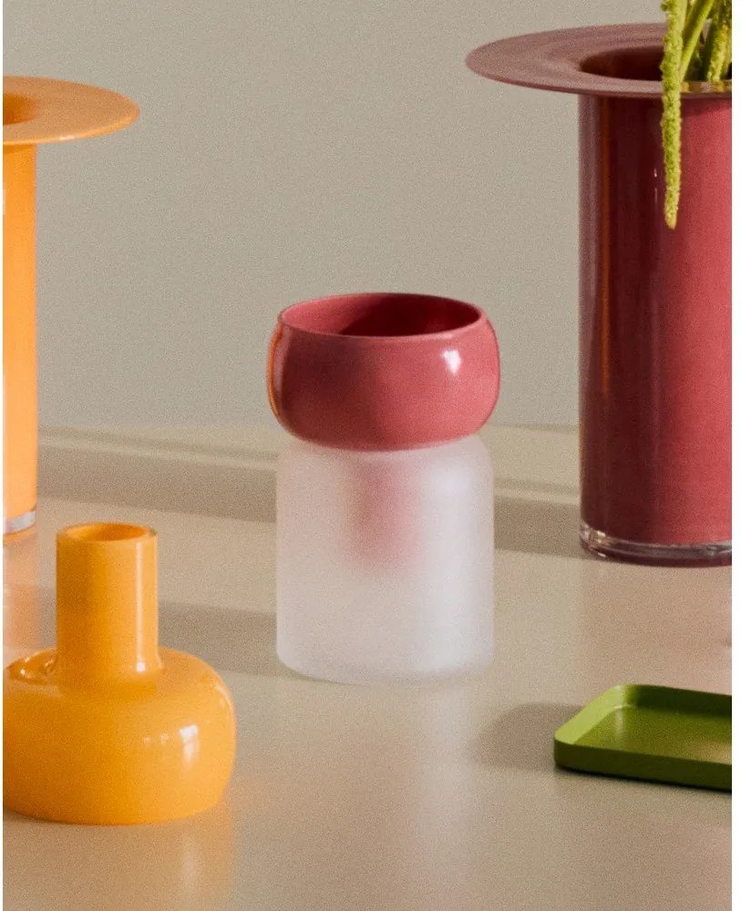 Różowy szklany wazon (wysokość 19 cm) Kelse – Kave Home