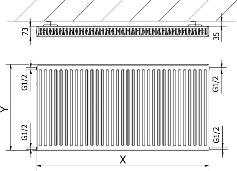 Mexen C21 grzejnik płytowy 400 x 1000 mm, podłączenie boczne, 926 W, biały - W421-040-100-00