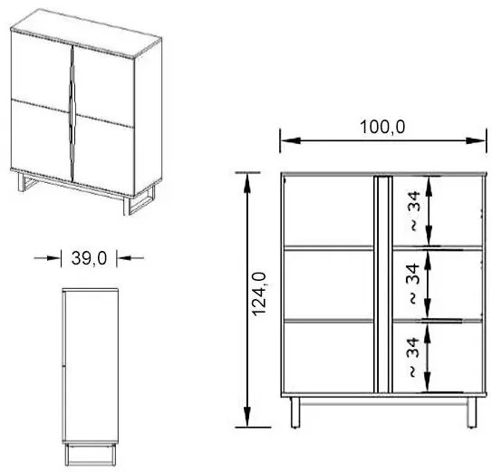 Skandynawska komoda biały mat K5-L89