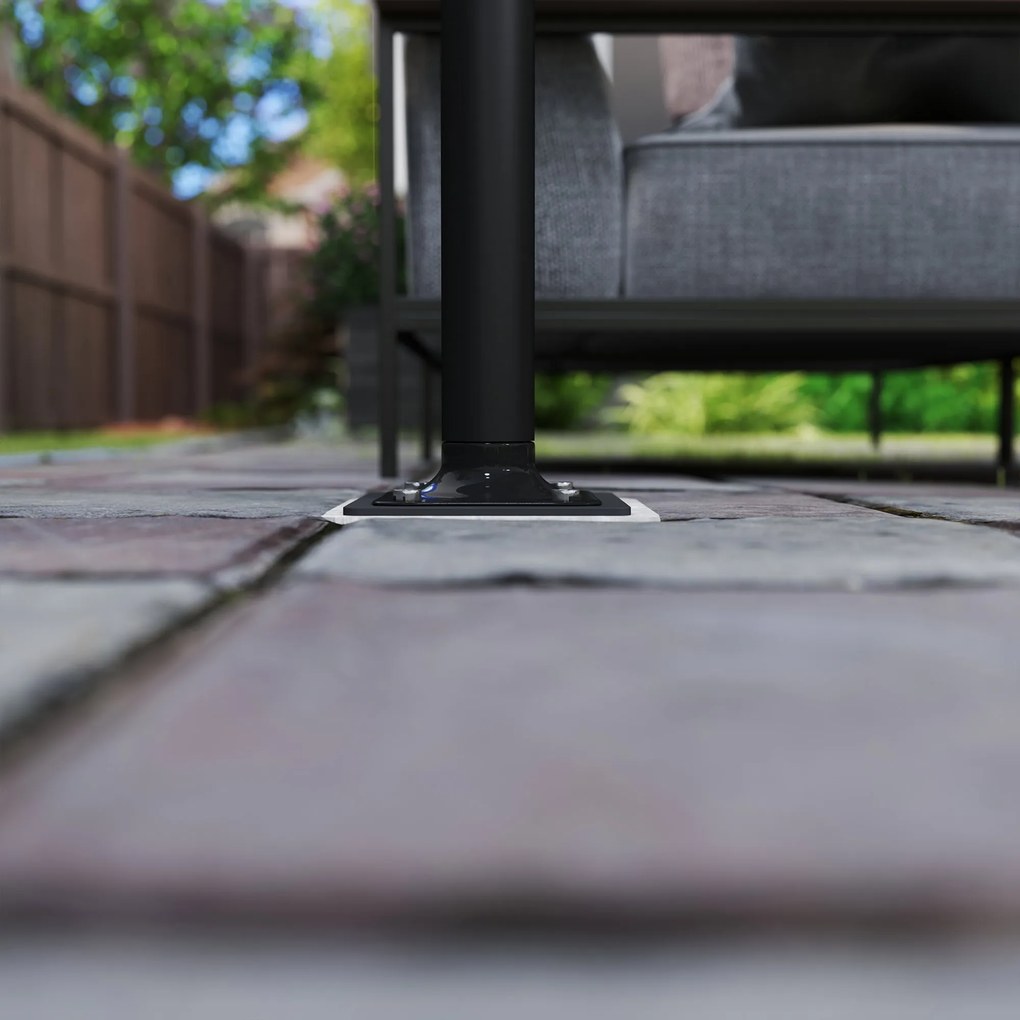 Outsunny Stojak do Parasola, Baza do Parasola, Uchwyt Ogrodowy, Metal, Ciemnoszary