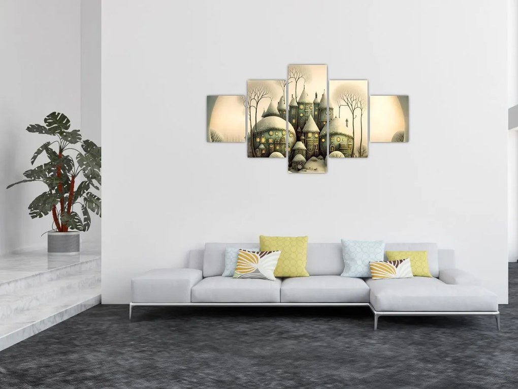 Obraz - Bajkowe domki (125x70 cm)