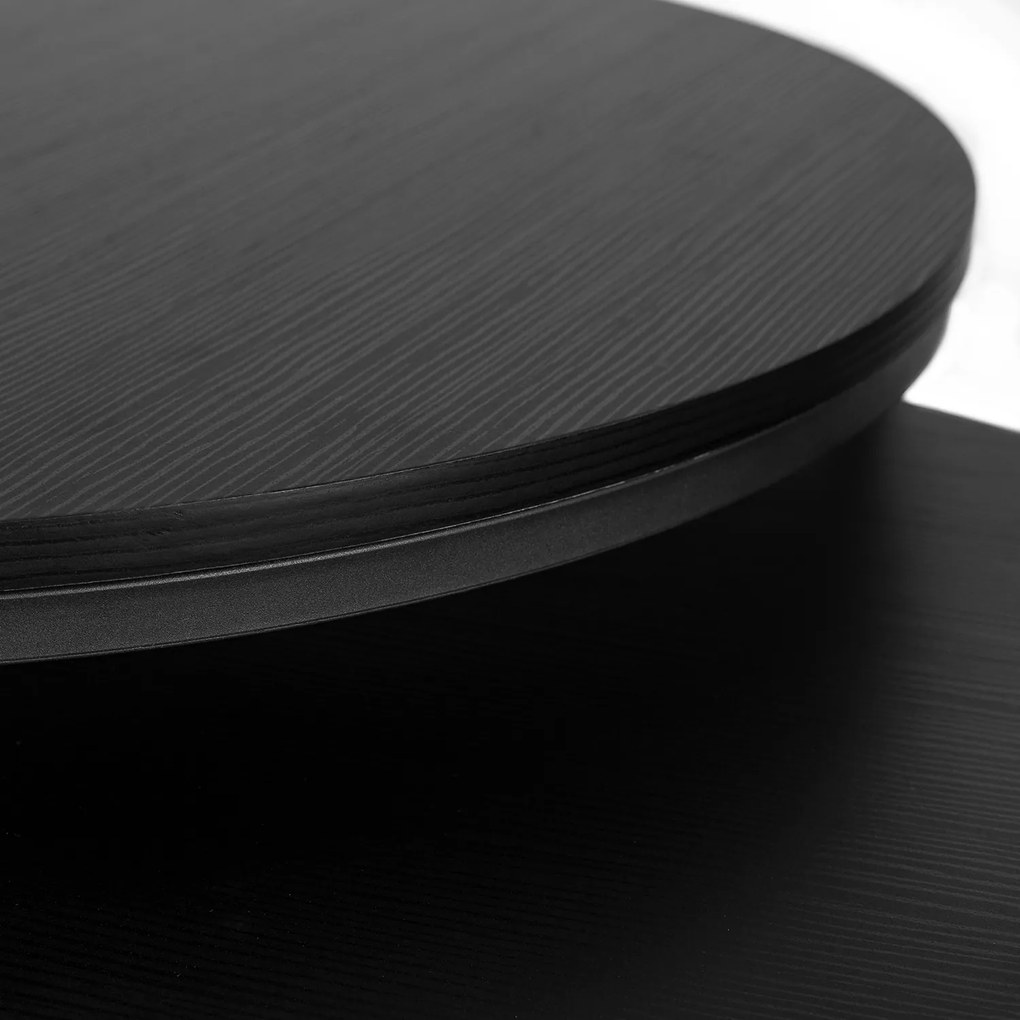 Zestaw Stolików Kawowych MANU MAX 60 cm/80 cm Czarny Nowoczesny Loft