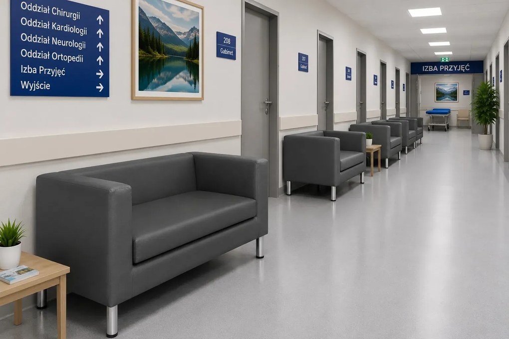 Sofa Monaco : Kolor nogi - Chrom, Kolor tkaniny - EKO-SKÓRA - 23D, Typ tkaniny - Eko-skóra , Wysokość nogi - 15 cm