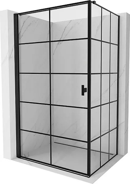 Mexen Mist-B kabina prysznicowa uchylna lewa 100 x 110 cm, czarna kratka, czarna - 8A2T-100-110-70-77-L