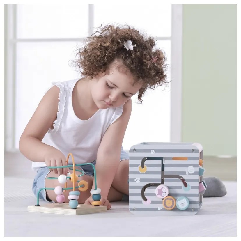 Viga polarb activity box drewniane edukacyjne centrum gier 5w1 kostka