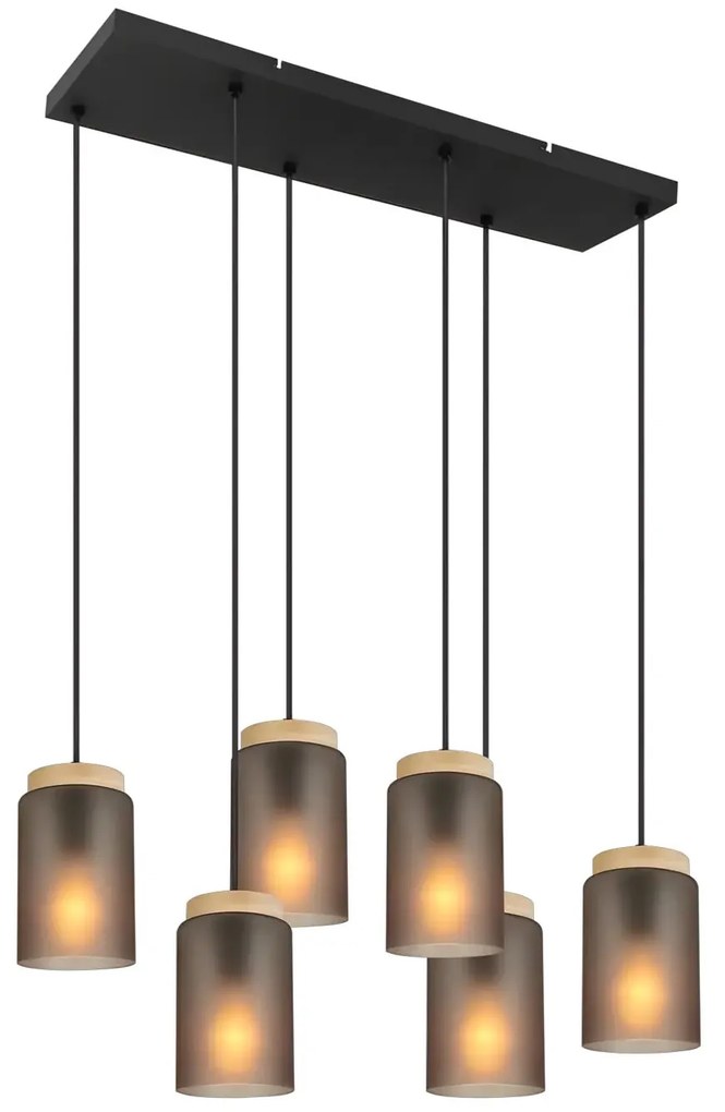 LAMPA SUFITOWA WISZĄCA APP1813-6CP Frosted Grey