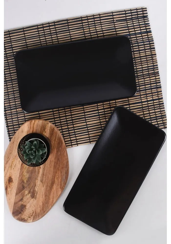 Czarne kamionkowe talerze zestaw 2 szt. – Hermia
