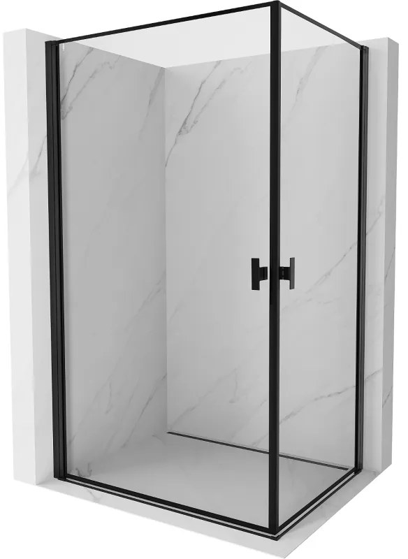 Mexen Mist-B Duo kabina prysznicowa uchylna 80 x 70 cm, czarna ramka, czarna - 8A2-080L-070P-70-70