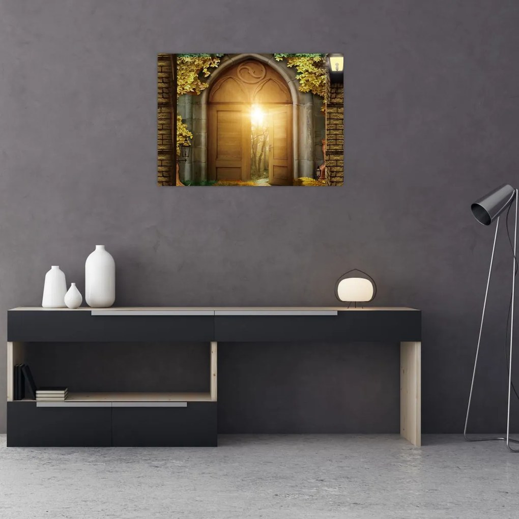 Obraz - Brama w lesie (70x50 cm)