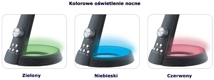 Srebrna lampka biurkowa z nocnym oświetleniem - S252 Riki 4X