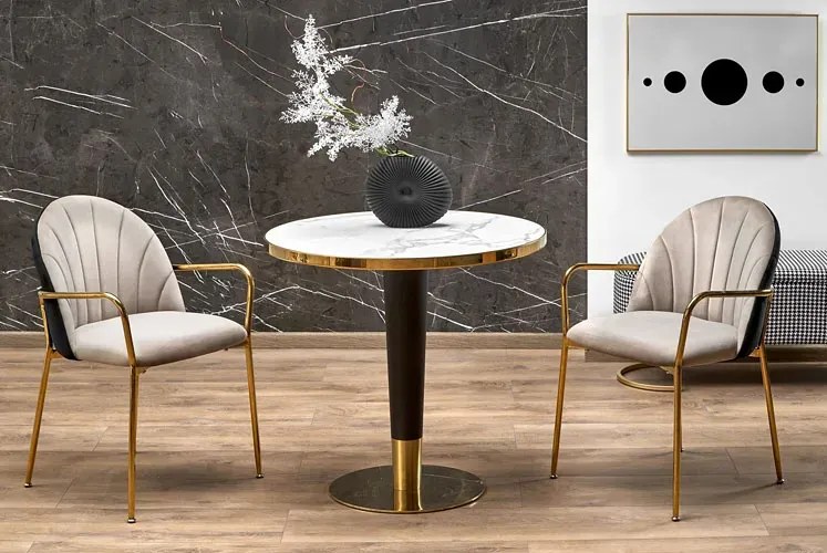 Szare pikowane krzesło w stylu glamour - Livek